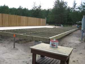 Naturist Legacy History: Gallery 41/07...Clubhouse floor and walls are built