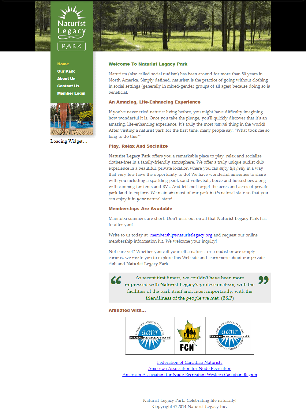 Naturist Legacy History: Their website in 2017